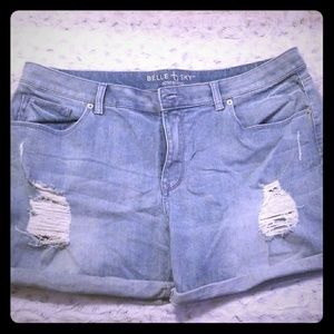 Boyfriend destructed jean shorts